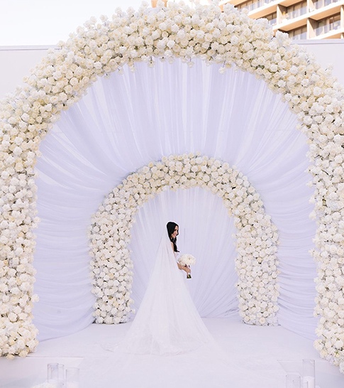 Floral arch installation by Kevin Lee